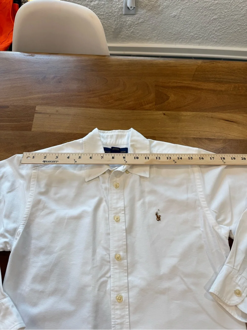 Ralph Lauren Youth White Oxford Button-Down Shirt Size 12